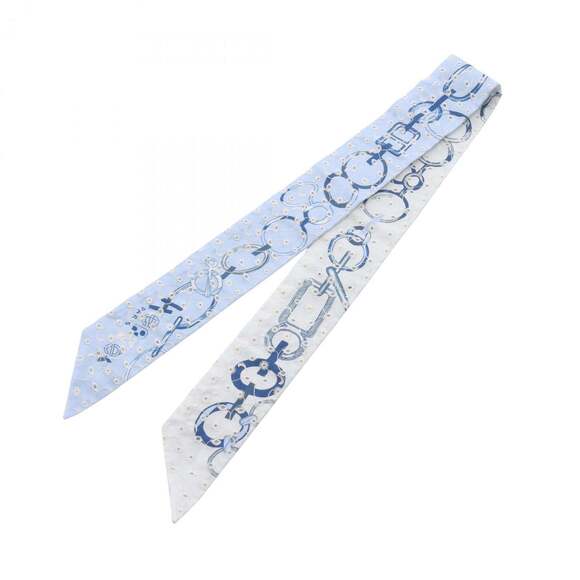 HERMES Authentic Blue Silk Scarf - Picture 4 of 4